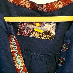 Navy Altar’d StateTop! Adorable Artistic Trim Embroidery & Coordinated Ribbon